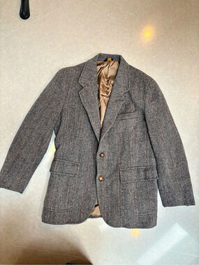 Pendleton Vintage Herringbone Tweed Wool Sport Coat with Elbow Patches